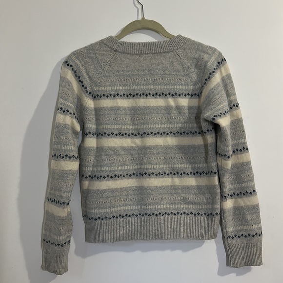 Club Monaco Cashmere grey and blue sweater with striped design Size small medium - Picture 4 of 6